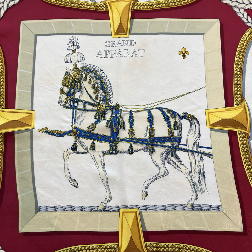 Authentic Vintage Hermes Silk Scarf- Freshly Dry Cleaned