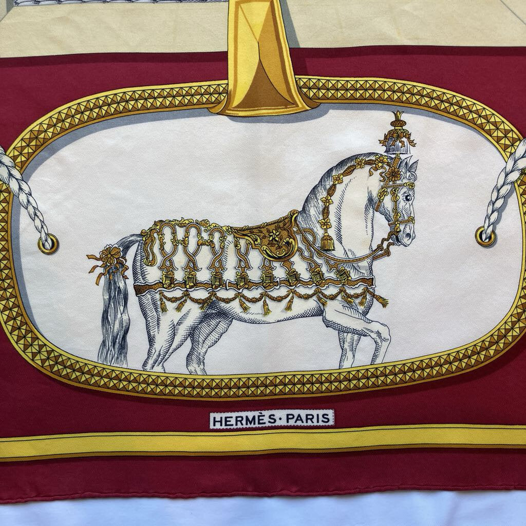 Authentic Vintage Hermes Silk Scarf- Freshly Dry Cleaned