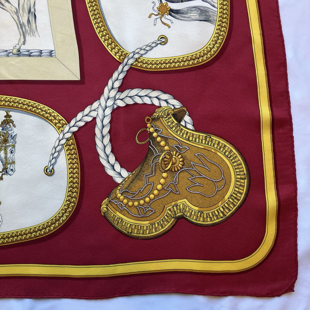 Authentic Vintage Hermes Silk Scarf- Freshly Dry Cleaned