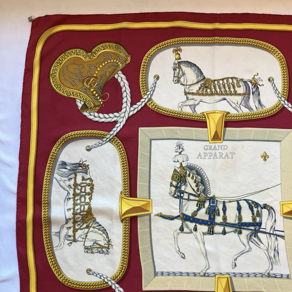Authentic Vintage Hermes Silk Scarf- Freshly Dry Cleaned
