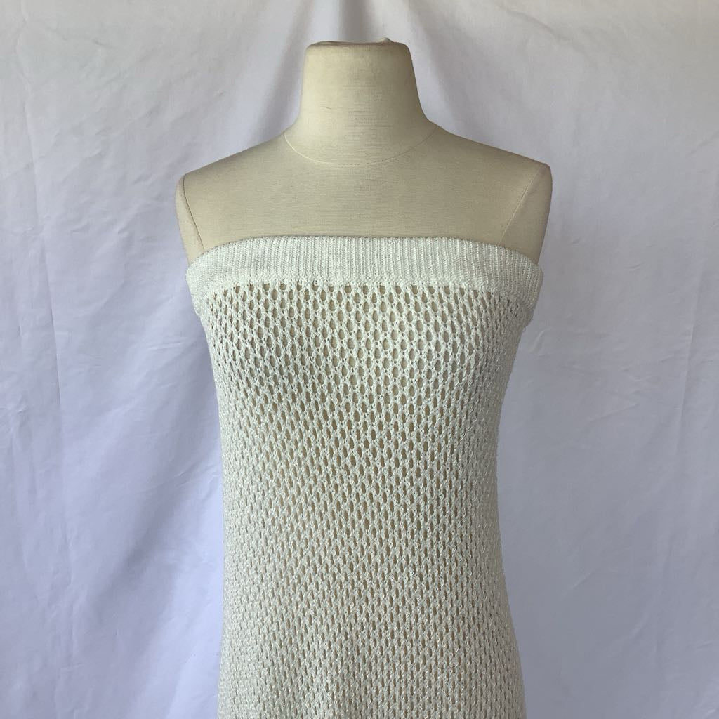 Crochet White Maxi Skirt with Embroidery
