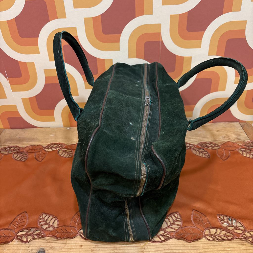 Vintage Green Suede Weekend Bag