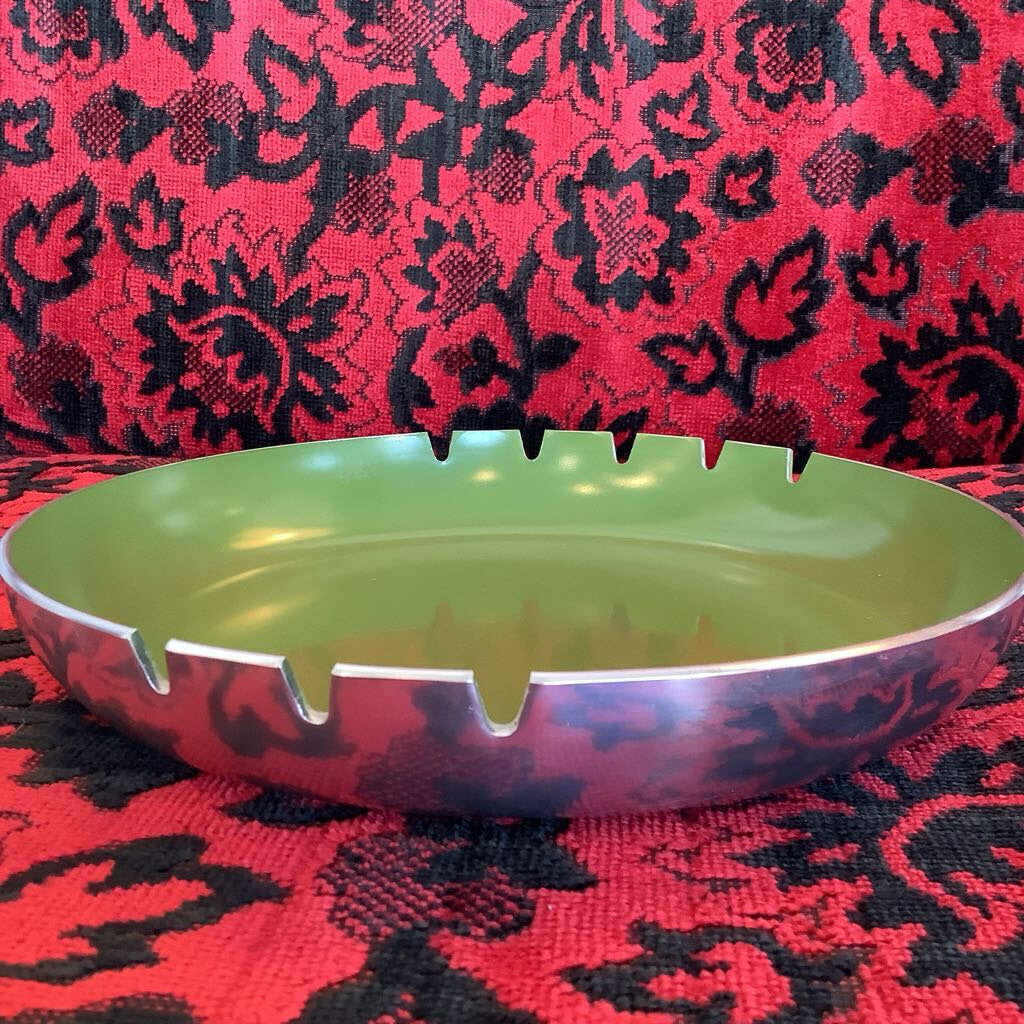 Mid Century Modern Avocado Green Ashtray