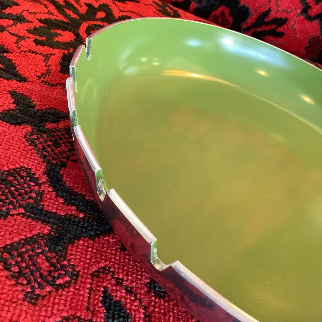 Mid Century Modern Avocado Green Ashtray