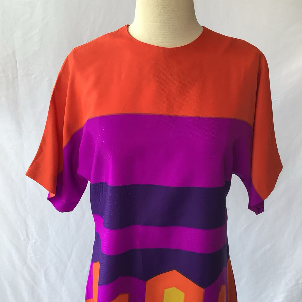 1970s Vera Neumann Color Block Mini Dress Tunic