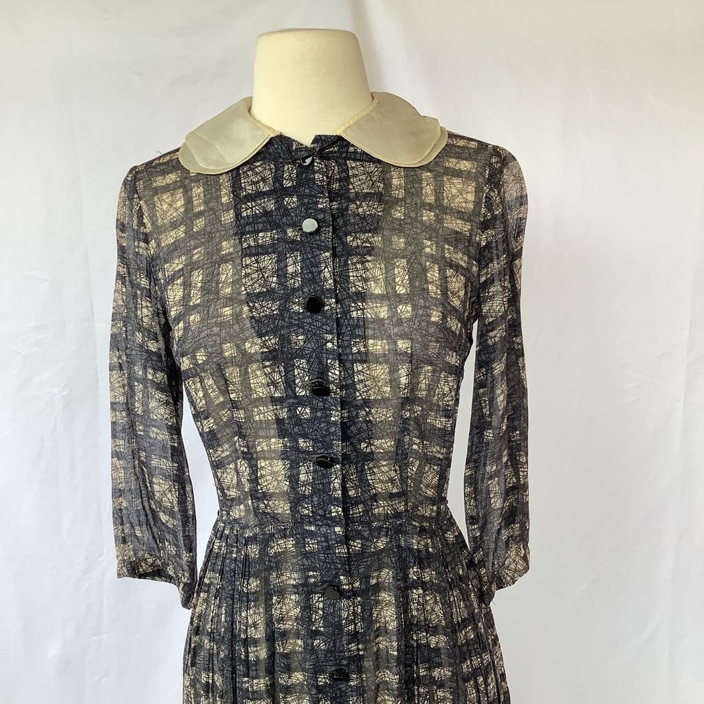 1950s 60s Abercrombie & Fitch Sheer Dress