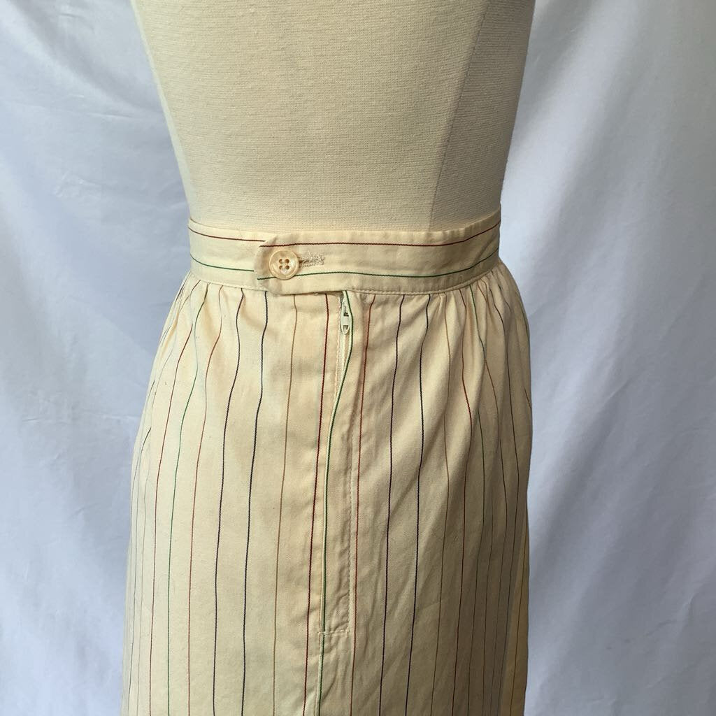 70s Pinstripe Cotton Skirt