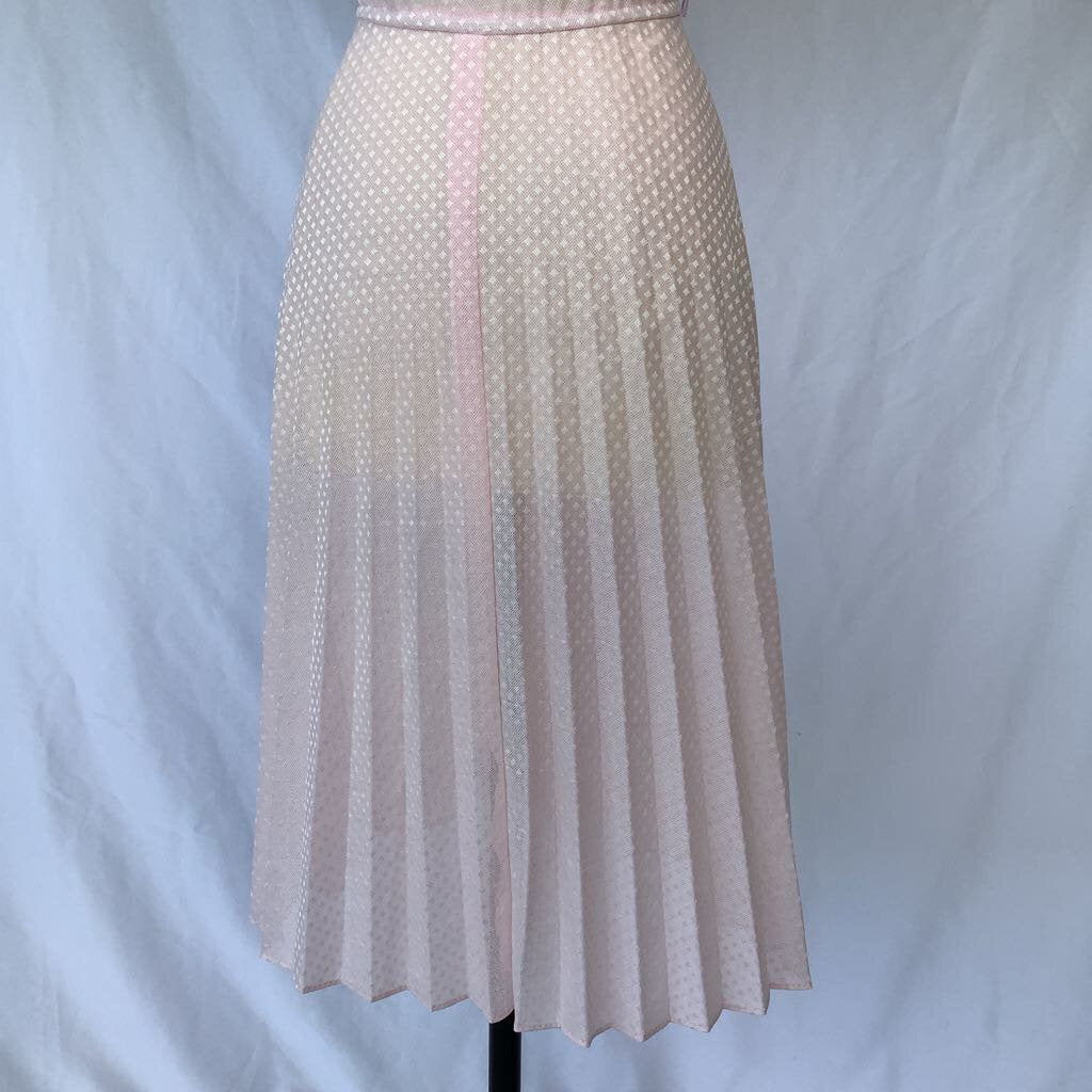 1970s Pink Square Dot Sheer Day Dress