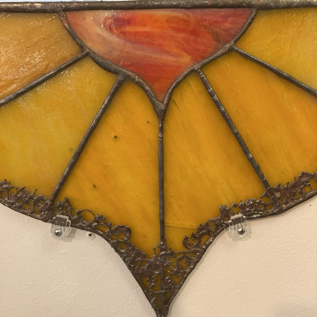 Vintage Gold Stained Glass Mirror