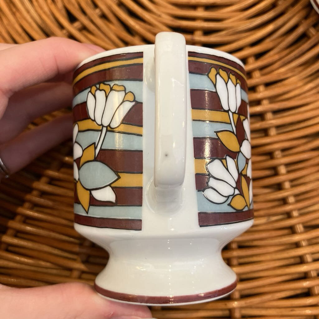 Vintage Set of Floral Plates and Mugs