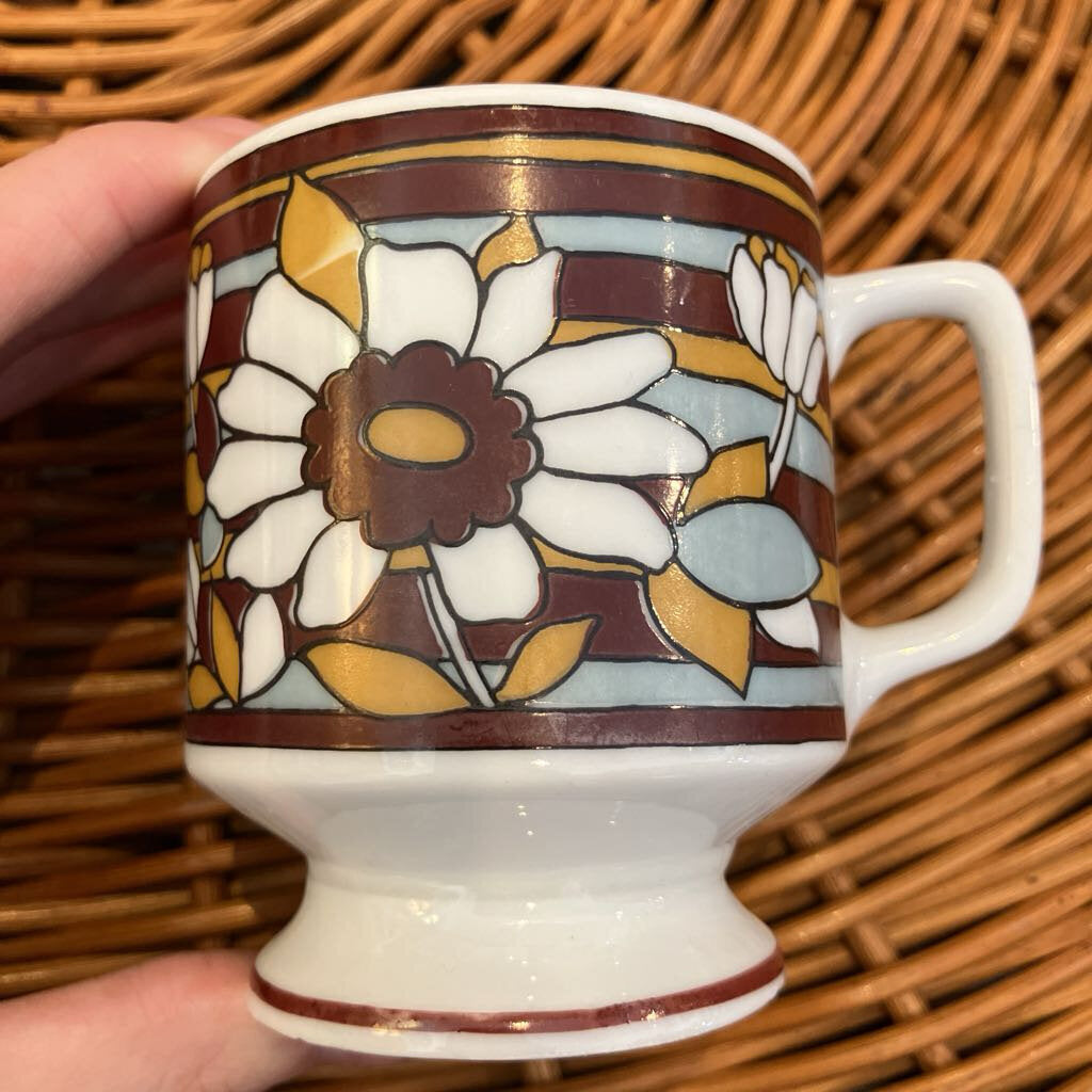 Vintage Set of Floral Plates and Mugs