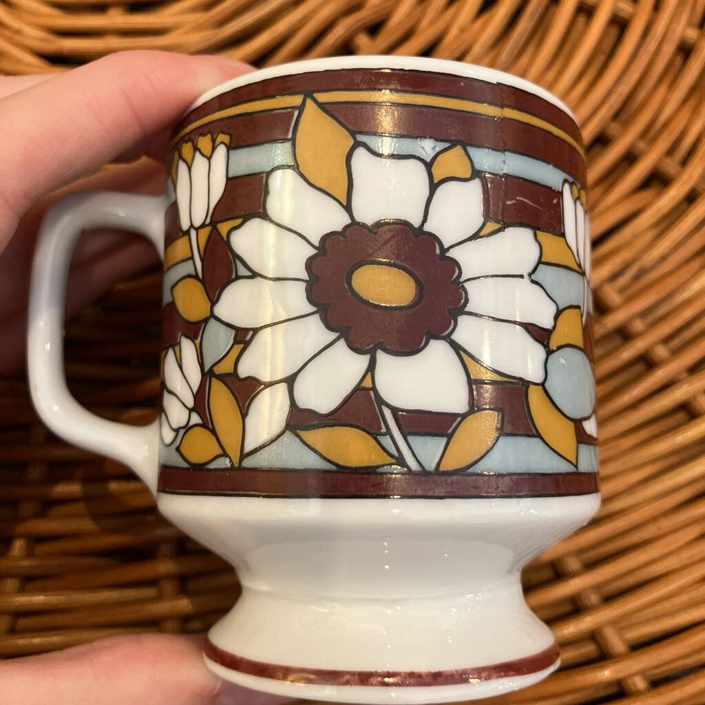 Vintage Set of Floral Plates and Mugs