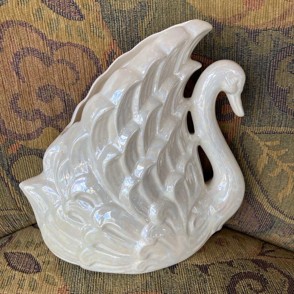 1960s Ceramic Swan Planter