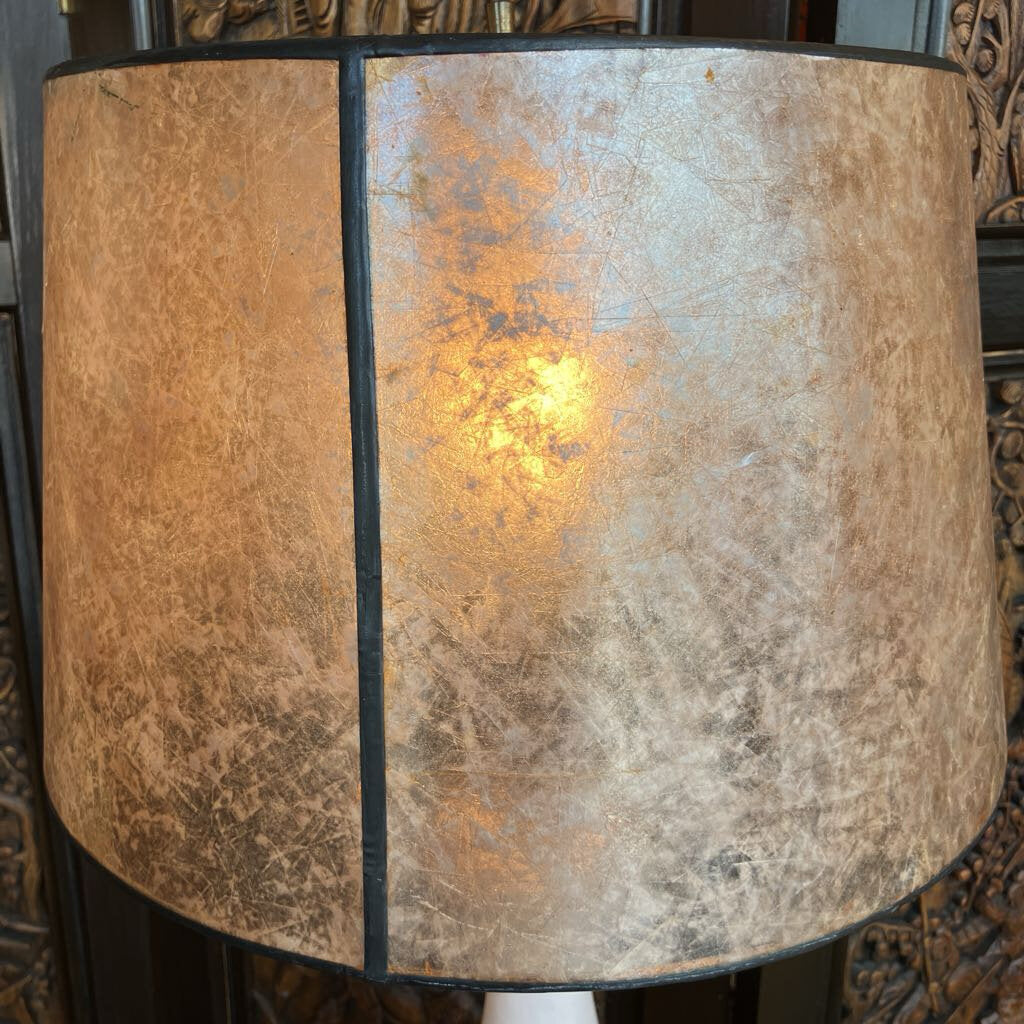 Mid Century White and Gold Lamp