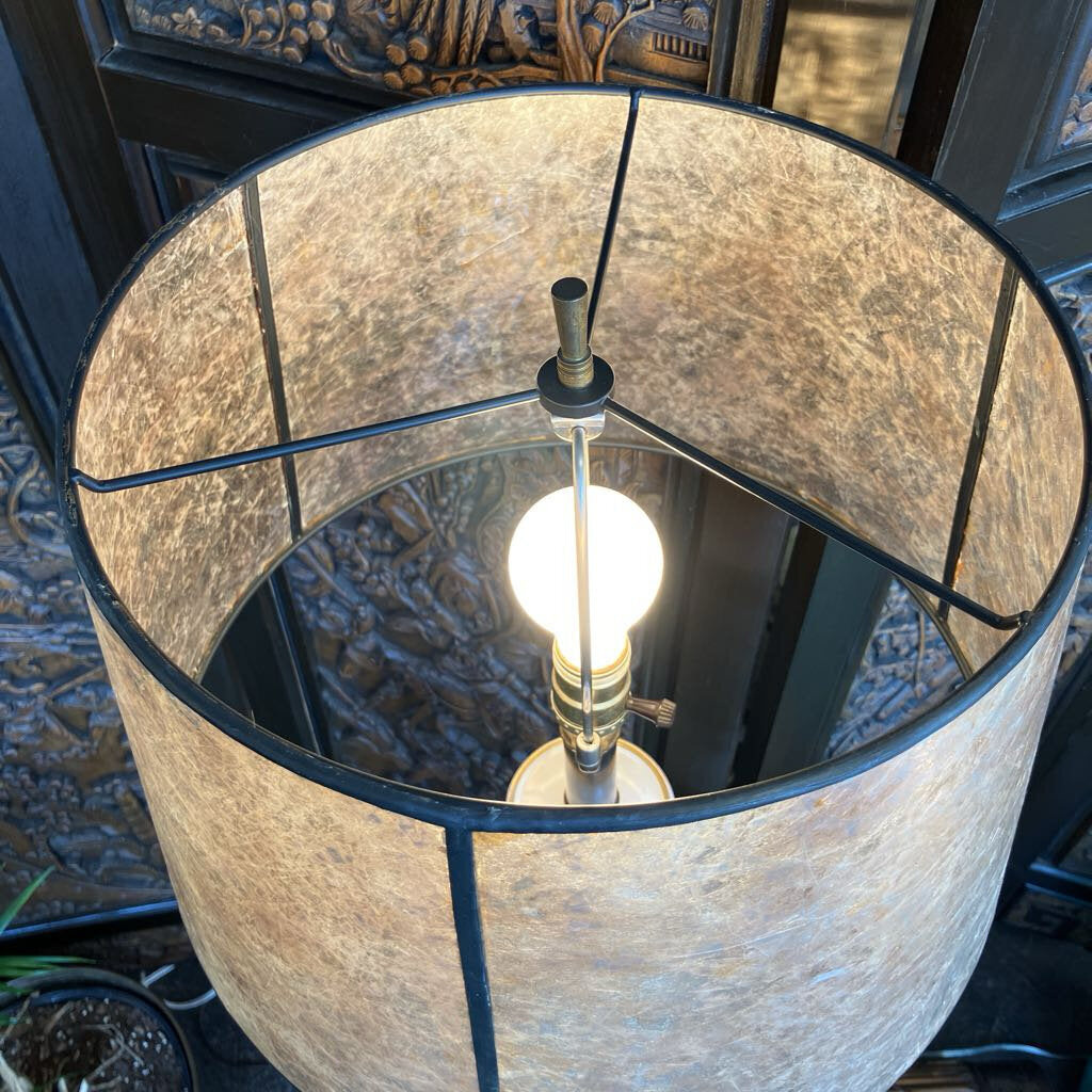 Mid Century White and Gold Lamp