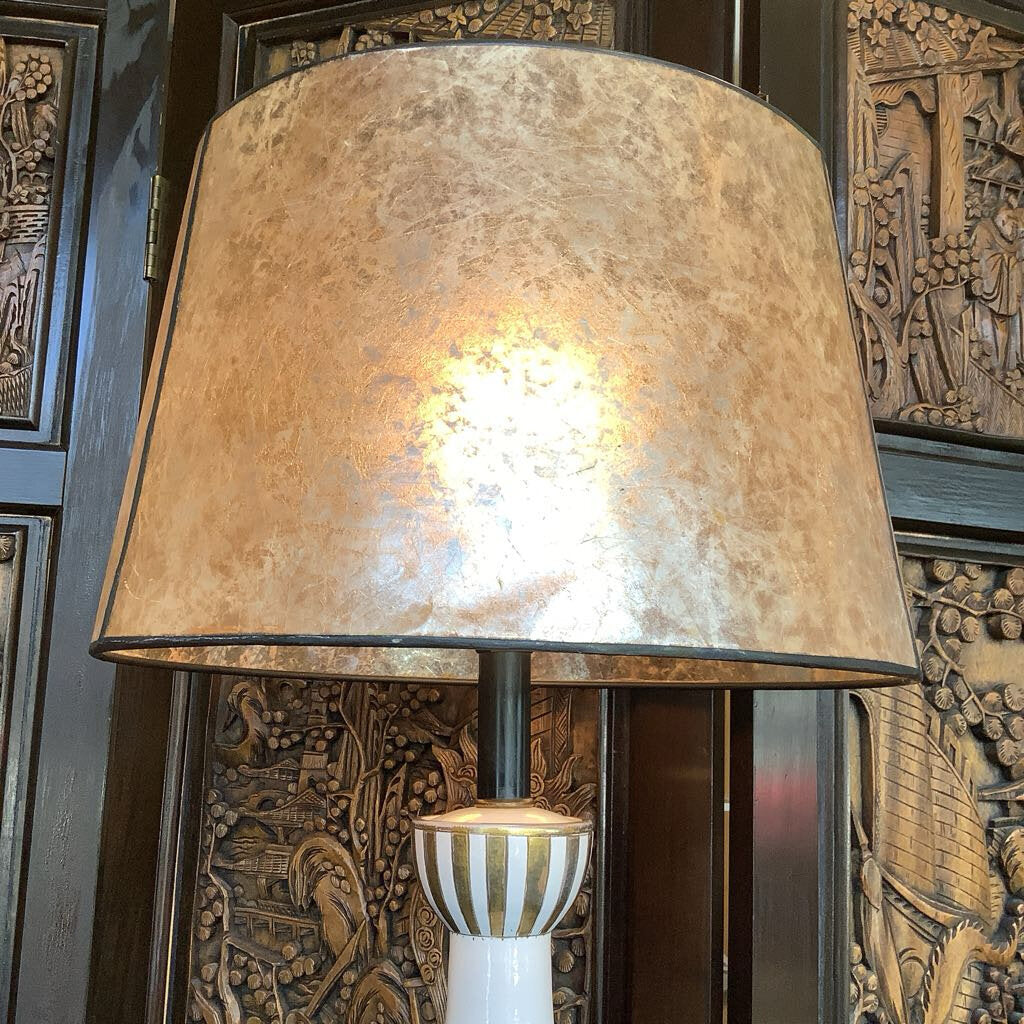 Mid Century White and Gold Lamp