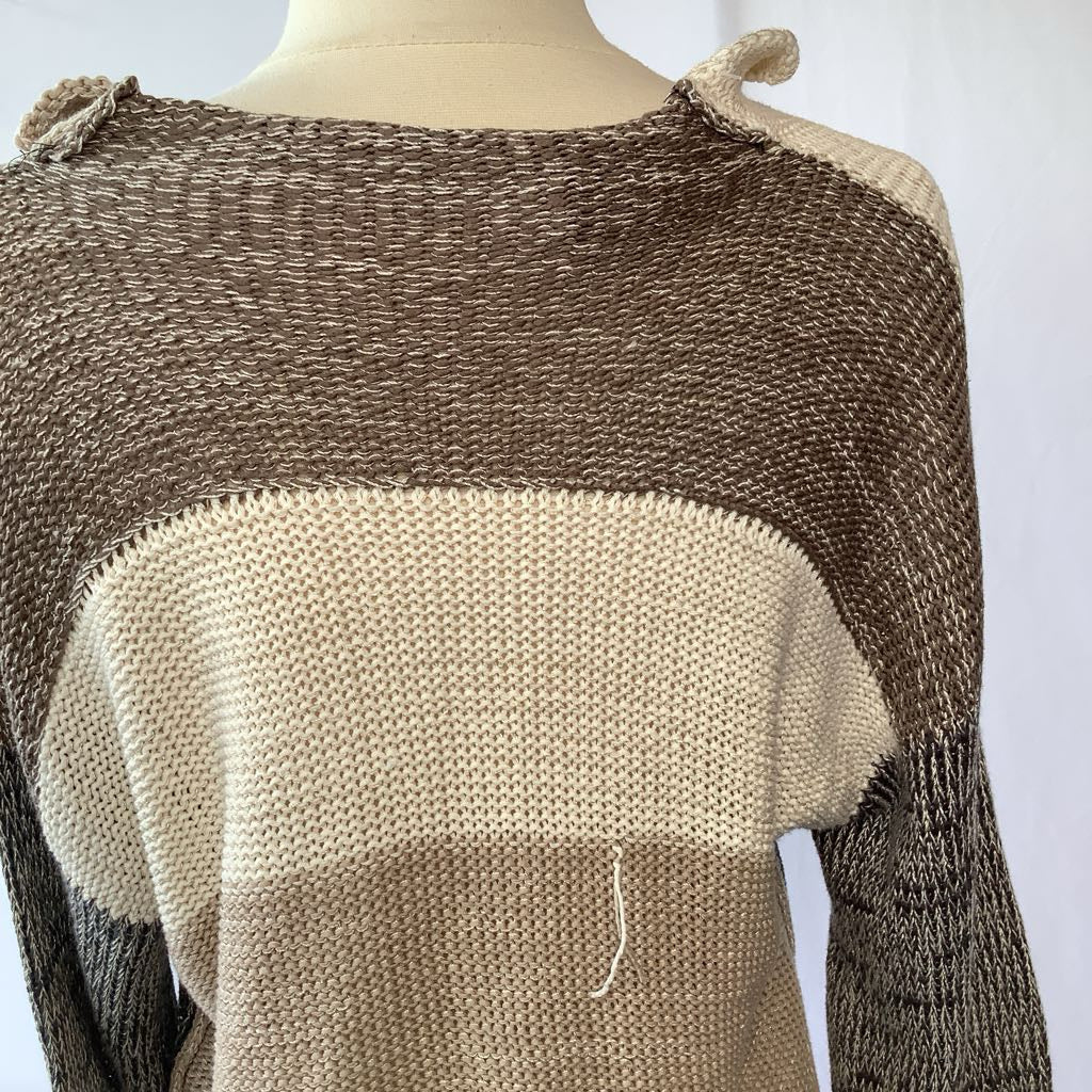 Hand-Knit Sweater Asymetrical with Drop Back