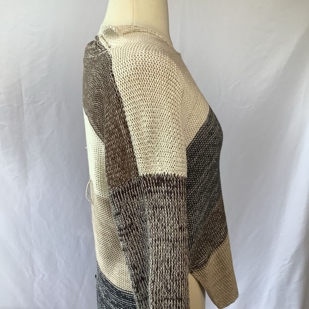 Hand-Knit Sweater Asymetrical with Drop Back
