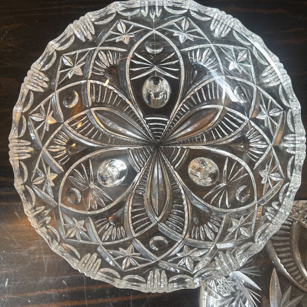 Large Vintage Crystal Candy Dish