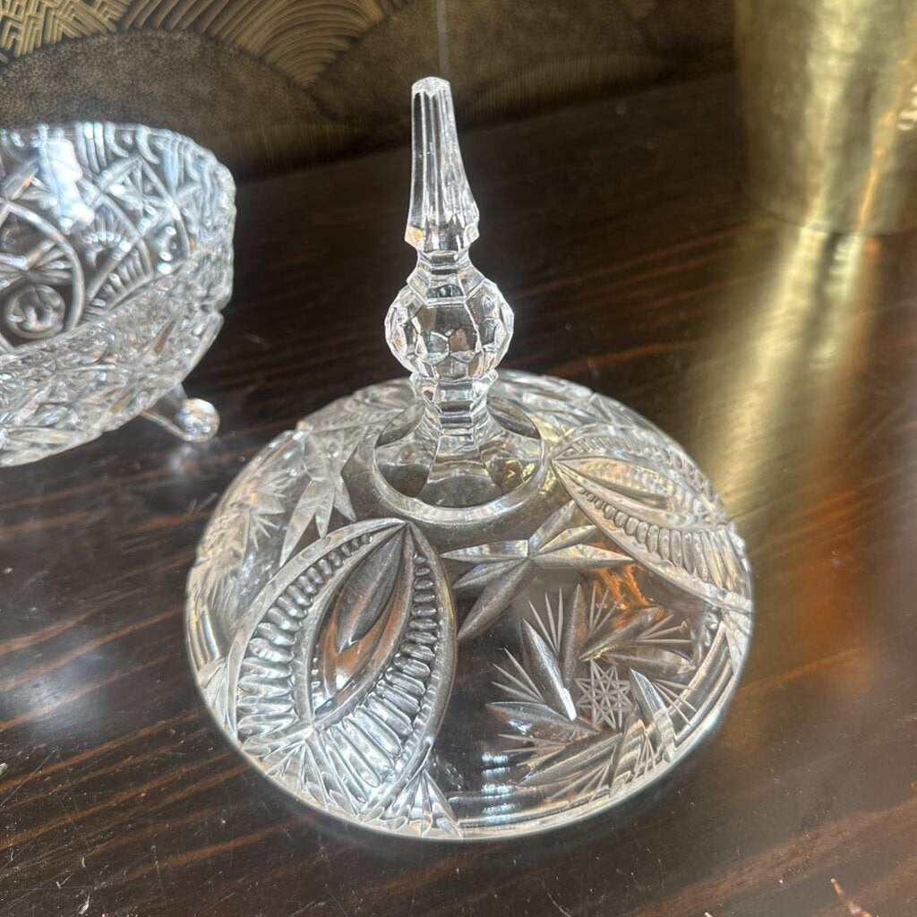 Large Vintage Crystal Candy Dish
