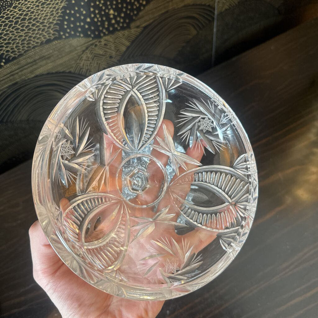 Large Vintage Crystal Candy Dish