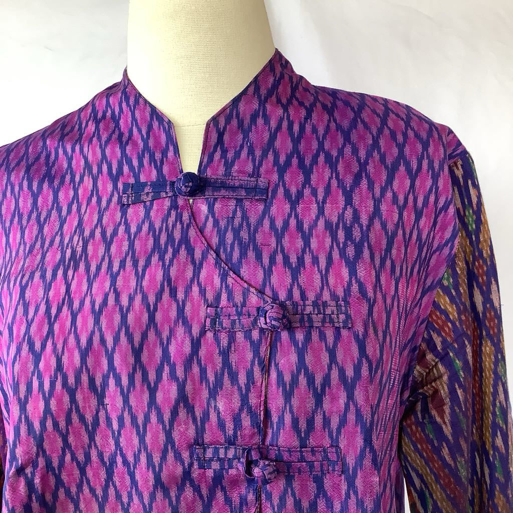1990s Silk Ikat Print Thai Jacket