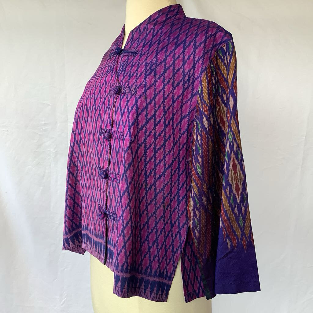 1990s Silk Ikat Print Thai Jacket