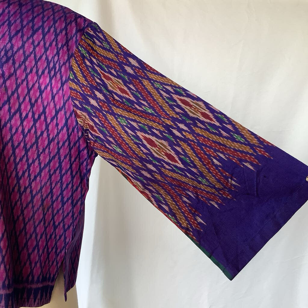 1990s Silk Ikat Print Thai Jacket