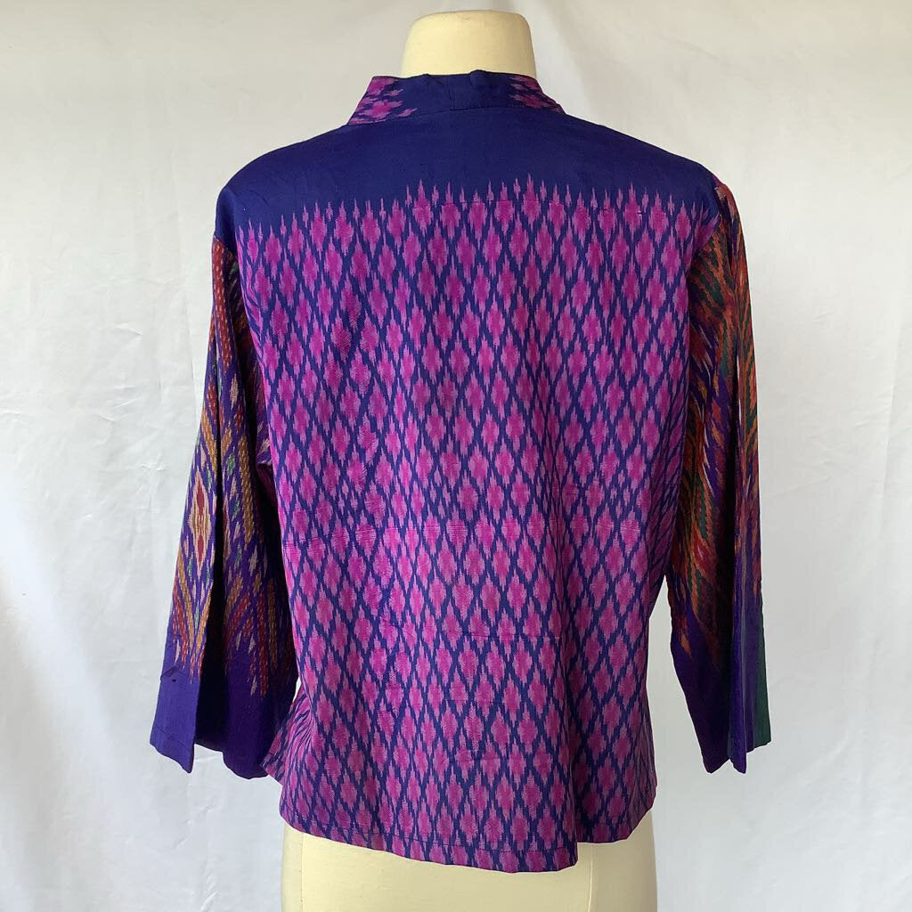 1990s Silk Ikat Print Thai Jacket