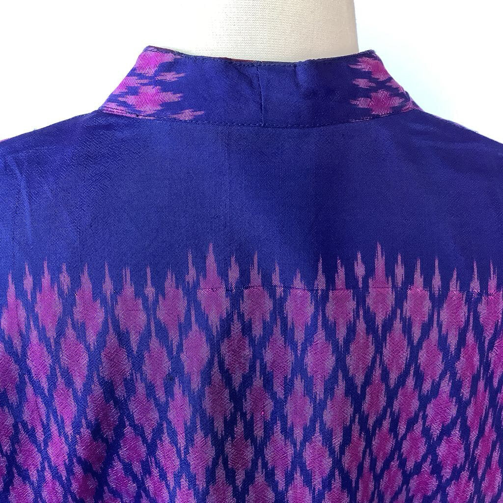 1990s Silk Ikat Print Thai Jacket