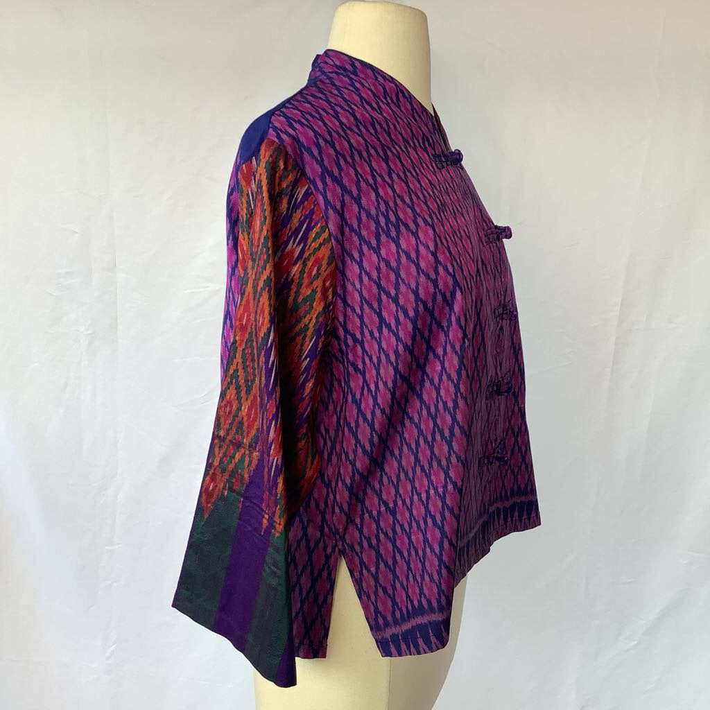 1990s Silk Ikat Print Thai Jacket