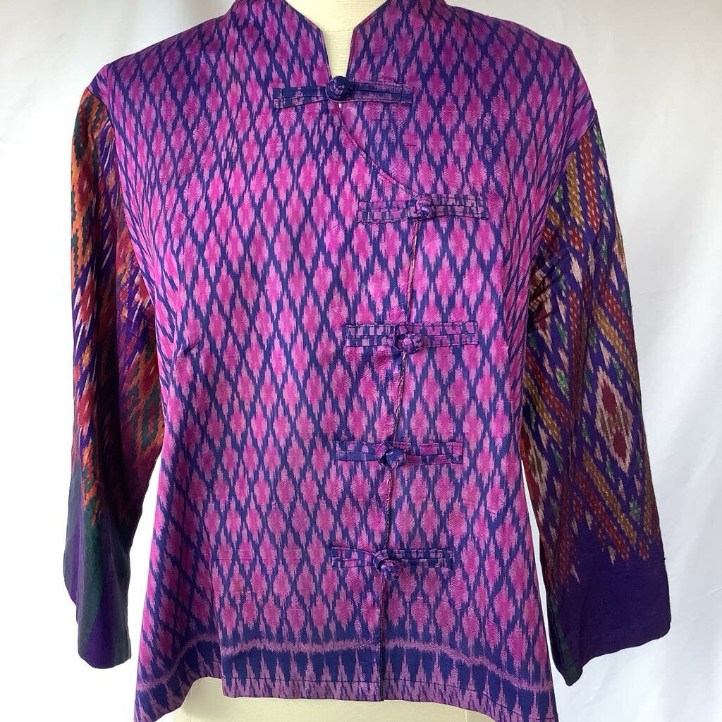 1990s Silk Ikat Print Thai Jacket