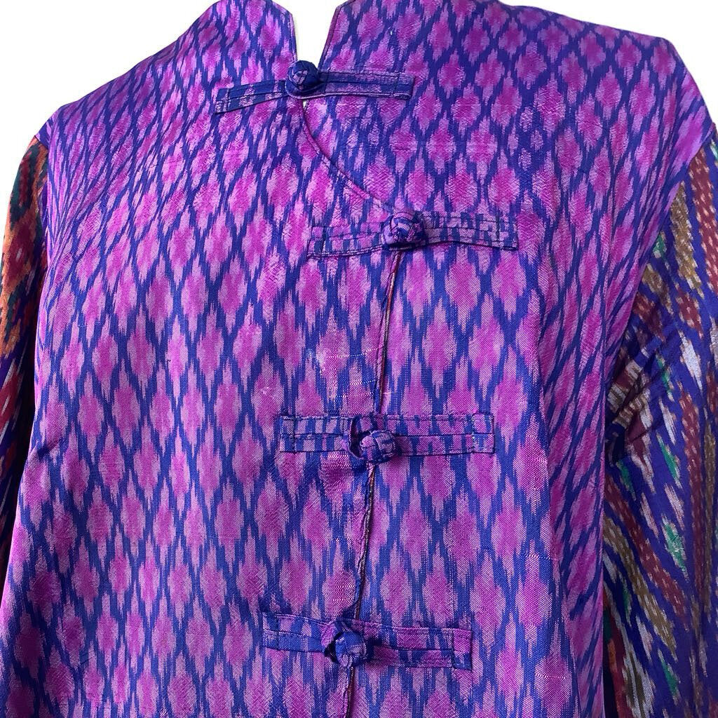 1990s Silk Ikat Print Thai Jacket