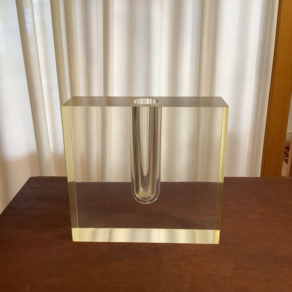 Mid Century Modern Large Lucite Bud Vase