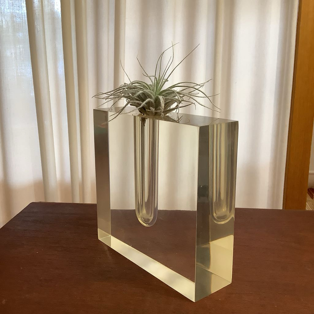 Mid Century Modern Large Lucite Bud Vase