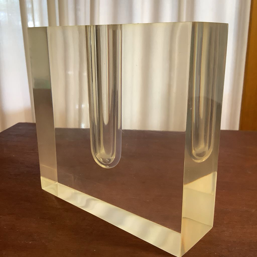 Mid Century Modern Large Lucite Bud Vase