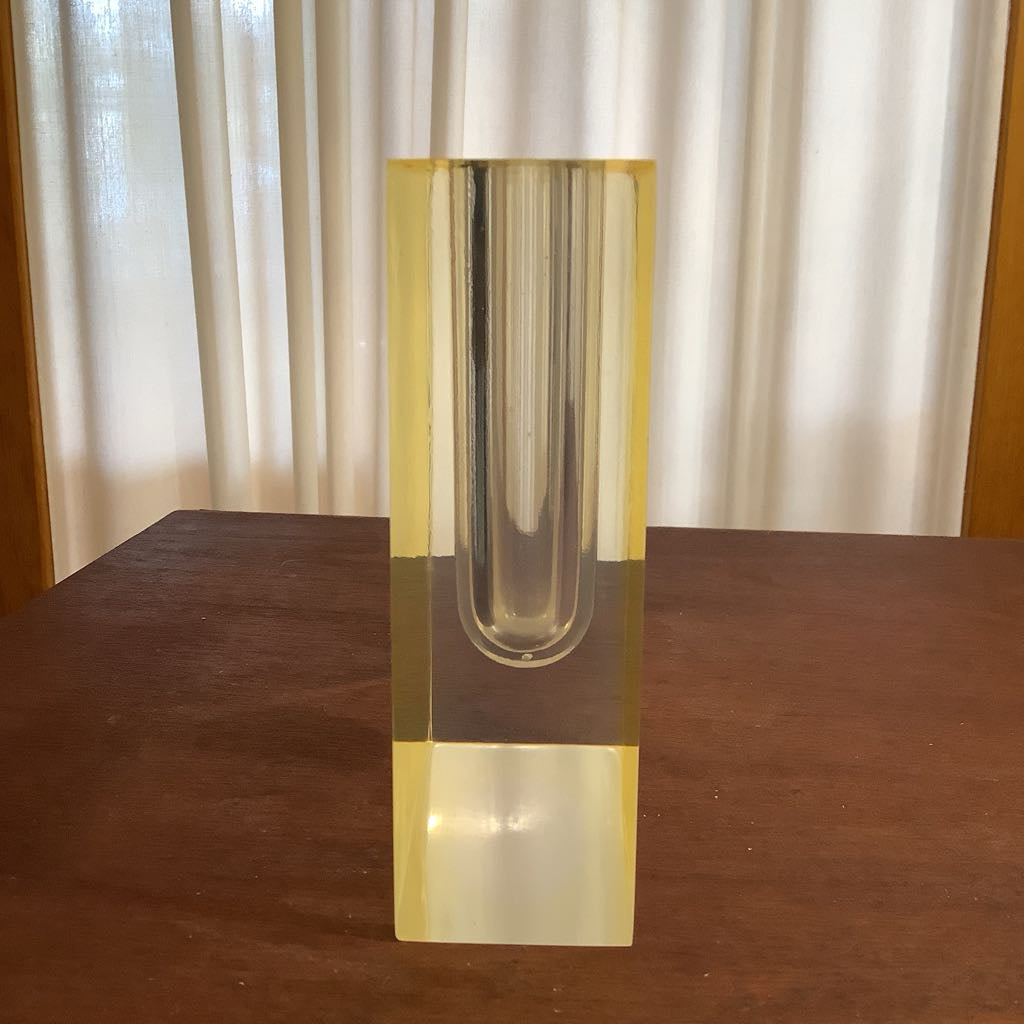 Mid Century Modern Large Lucite Bud Vase