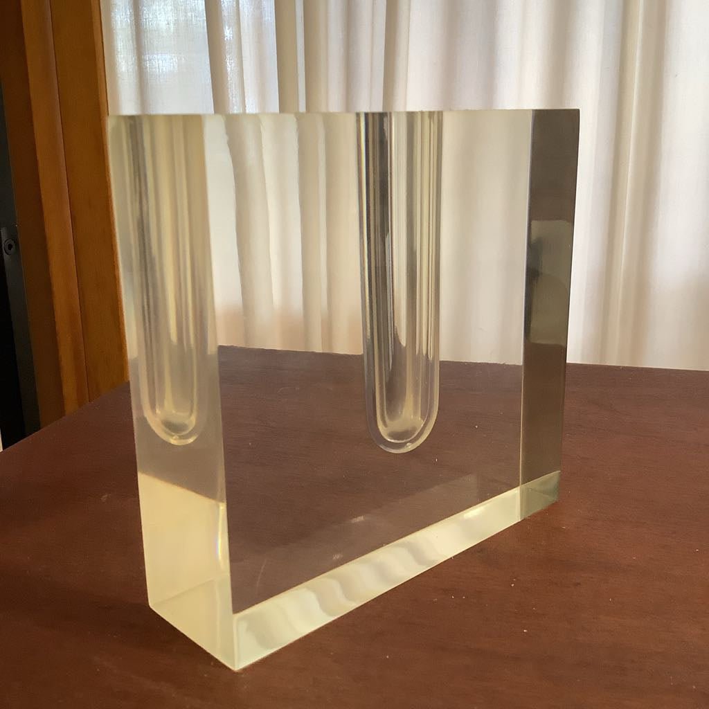 Mid Century Modern Large Lucite Bud Vase