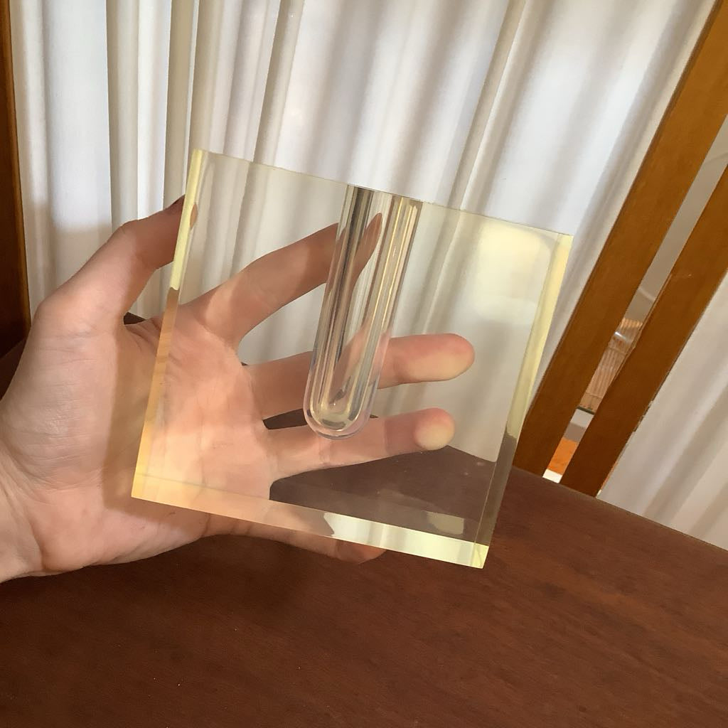 Mid Century Modern Large Lucite Bud Vase
