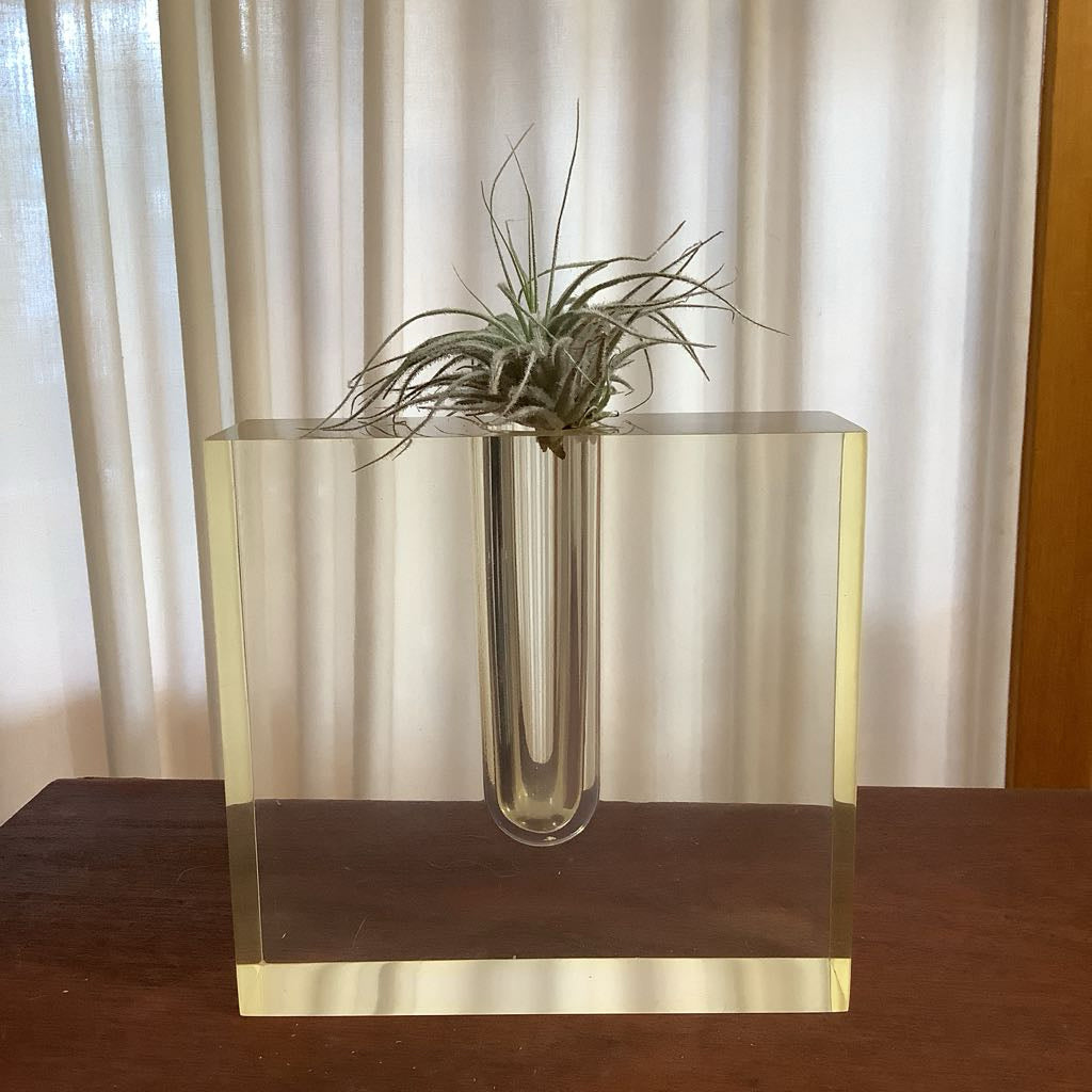 Mid Century Modern Large Lucite Bud Vase