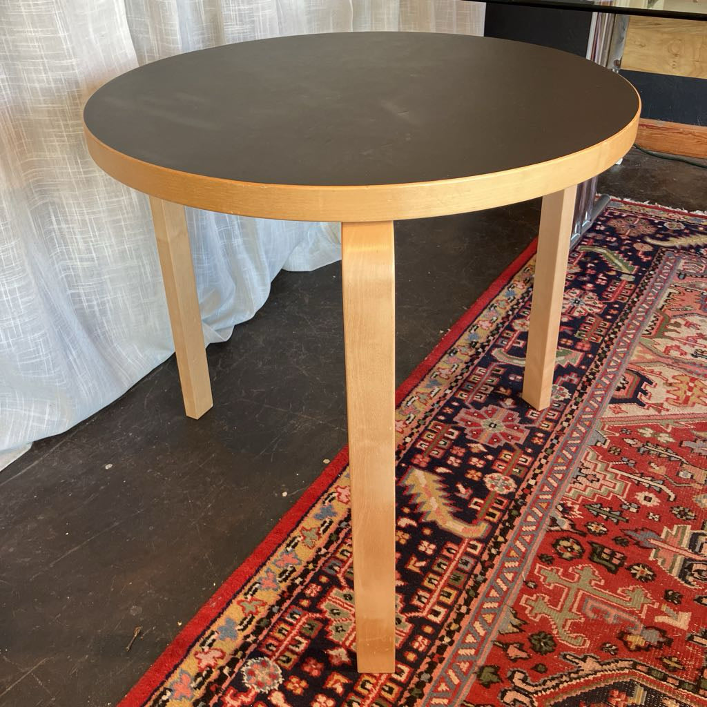 2010 Aalto Table 90B - Black Linoleum tabletop by Alvar Aalto from Artek