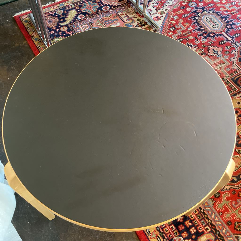 2010 Aalto Table 90B - Black Linoleum tabletop by Alvar Aalto from Artek