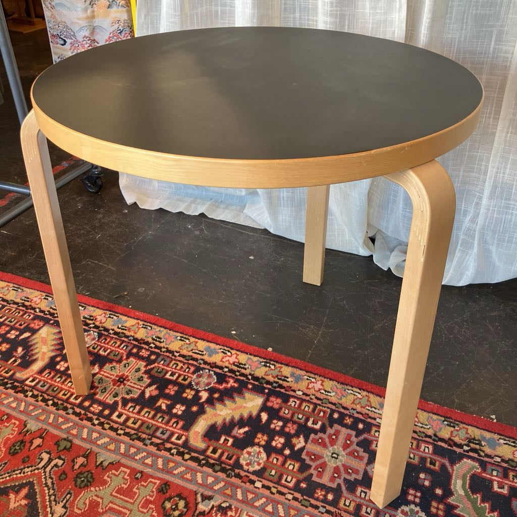 2010 Aalto Table 90B - Black Linoleum tabletop by Alvar Aalto from Artek