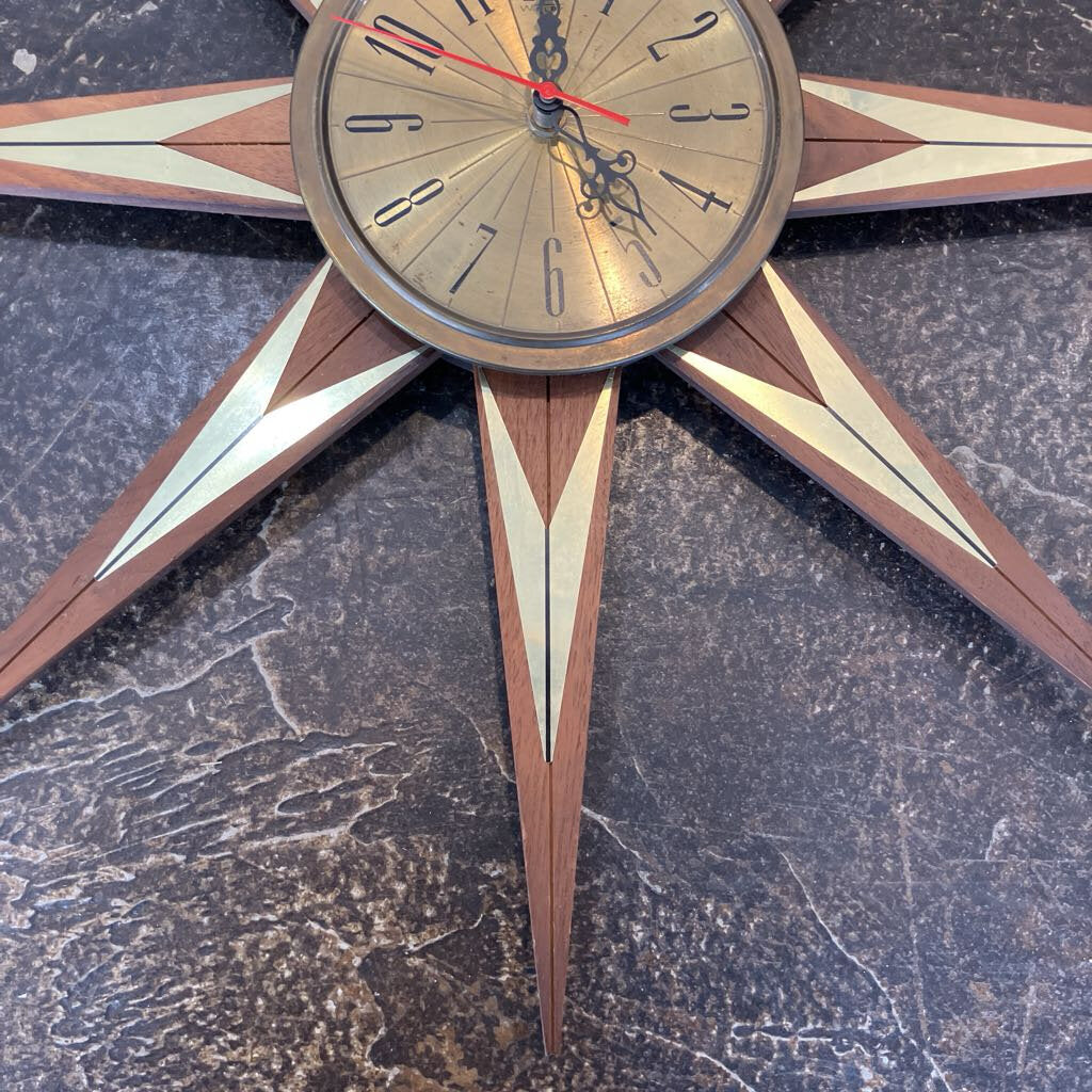 1960s Mid Century Modern Welby Starburst Clock