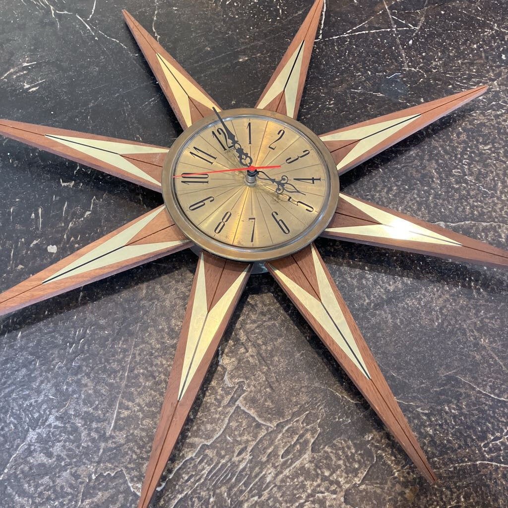 1960s Mid Century Modern Welby Starburst Clock