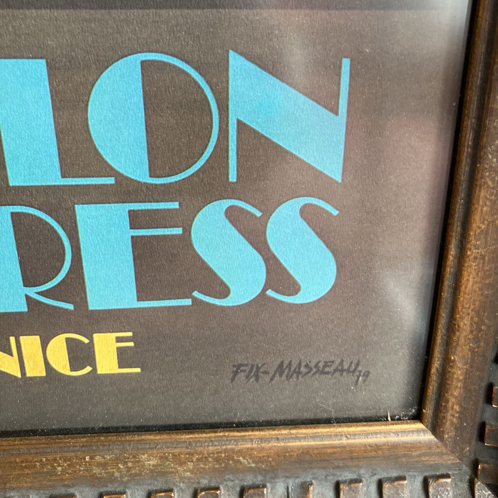 Vintage Framed The Alps Venice Simplon Orient Express London-Paris-Venice Wall Art
