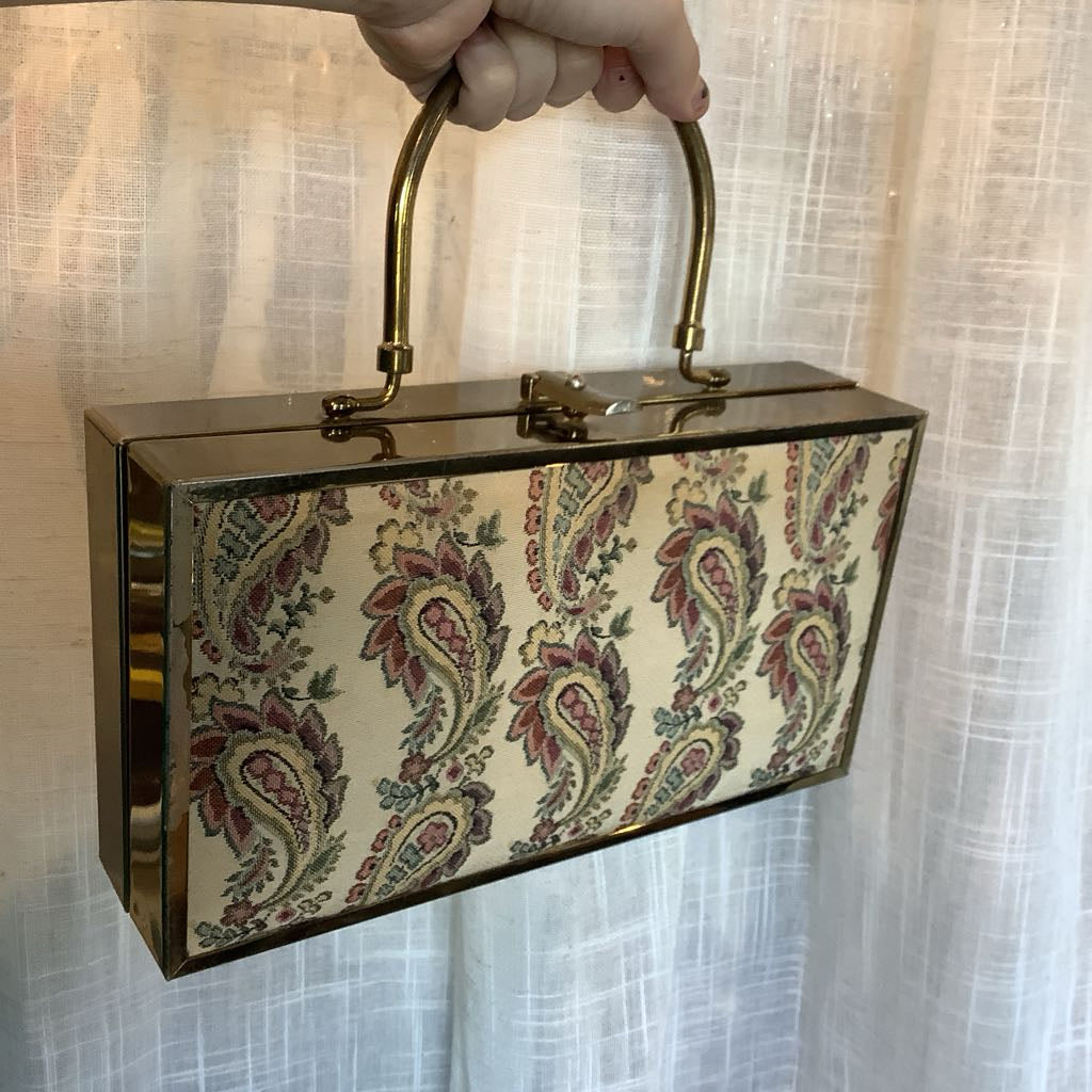 Vintage Tapestry Box Purse