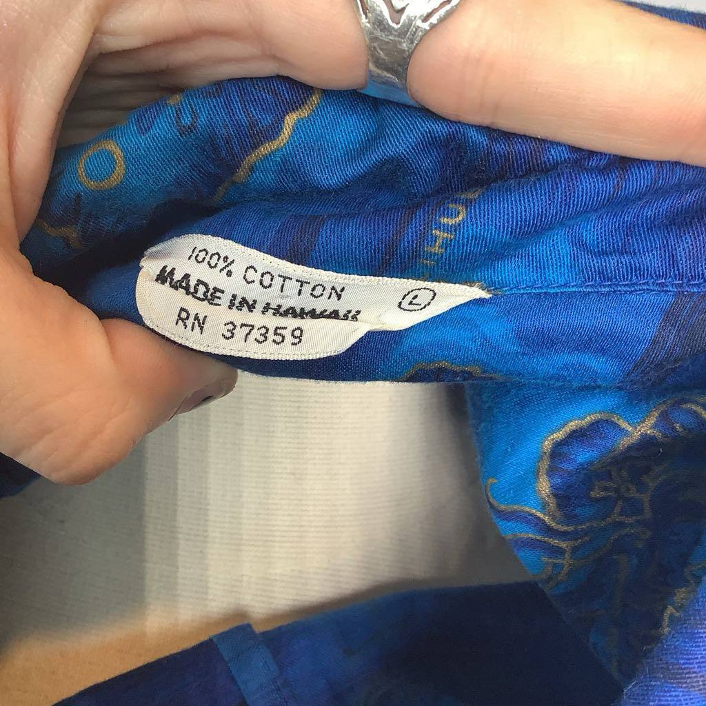 60s Royal Blue Aloha Shirt