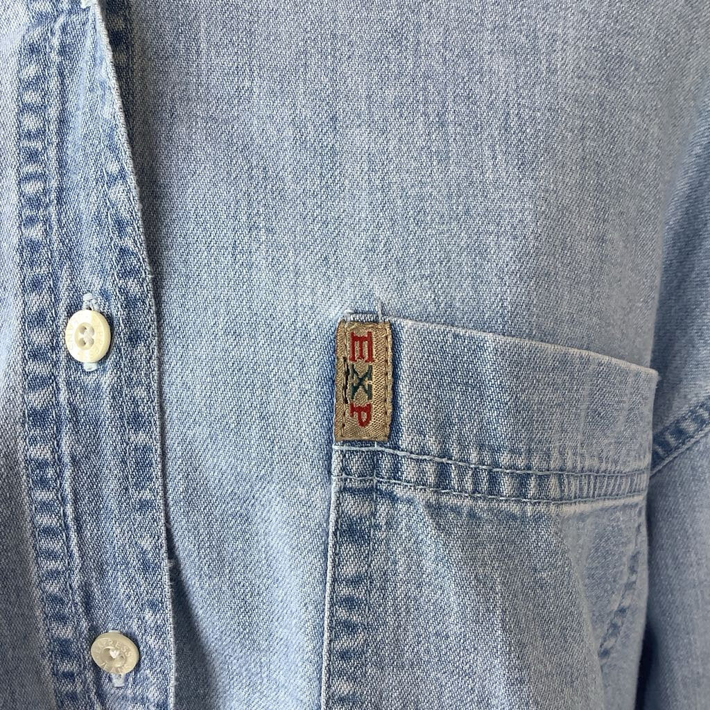 Pre 1981 Express Denim Button Down, Rare - Made in British Crown Colony of Hong Kong