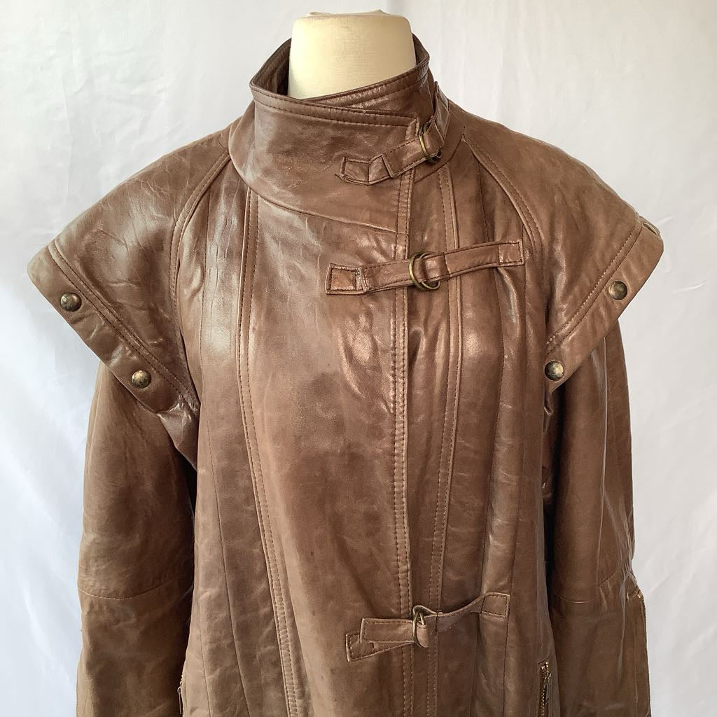 Vintage 1980s Jayskins Cagnac Oversized Leather Jacket w/ Beautiful Hardware